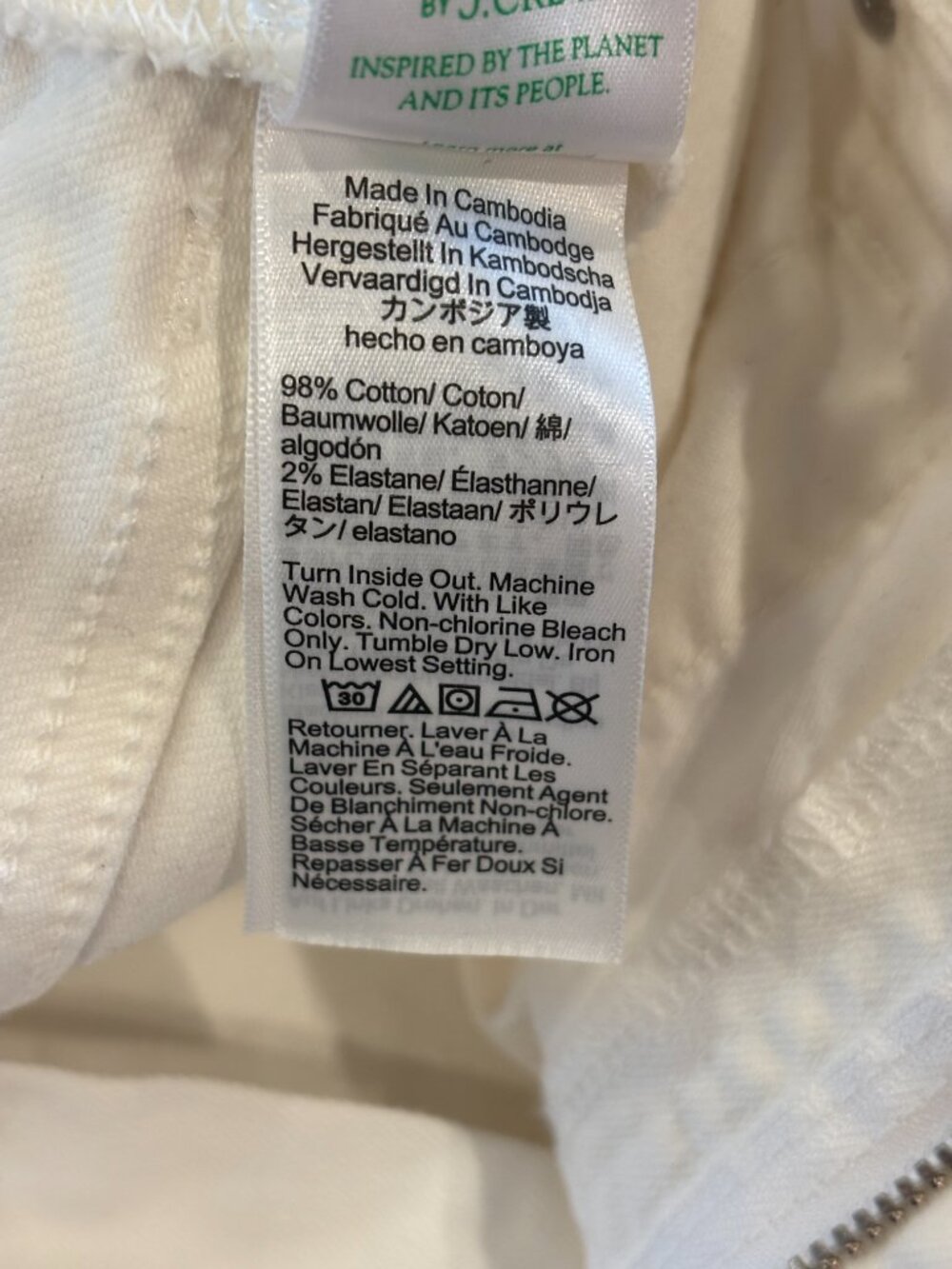 J.Crew White Wide Leg Crop Jeans Raw Hem Size 30 US 10 Like New $148 - Picture 4 of 4